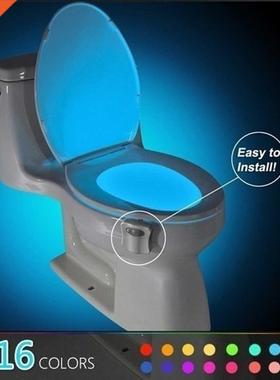 LED Toliet Bathroom Night Auto Activated Sensor 8 Colors/16
