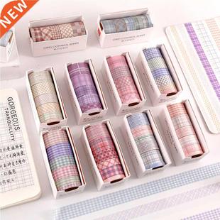 Basic Strip DIY Plaid Marble Pattern Set Tape Washi set 6pcs
