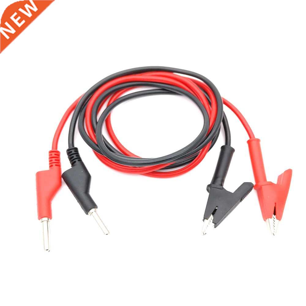 Black and Red 4mm Stackable Banana Plug To Alligator Clip Si