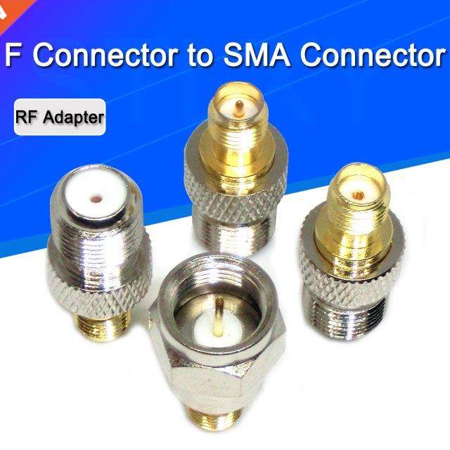 2PCS RF coaxial coax adapter F Type Female Jack to SMA Male