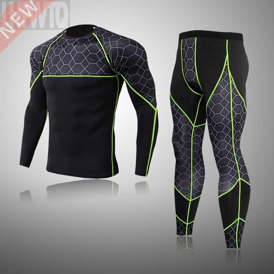 Men's Sports Ski Thermal Underwear Set Suits Gym Compression