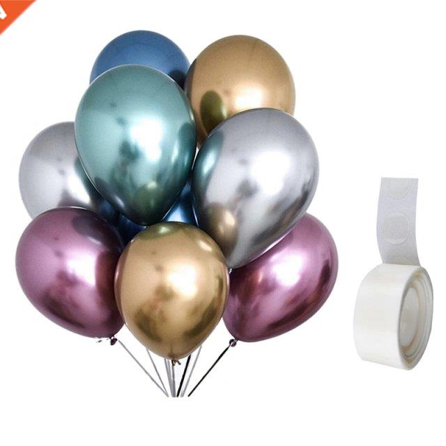 50Pcs Metallic Colored Chrome Balloons with 100Pc Dot Glue 1-封面