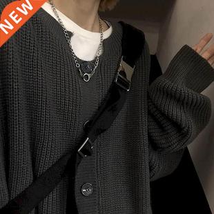 9;s match Cardigan pur all men& retro Sweaters Korean