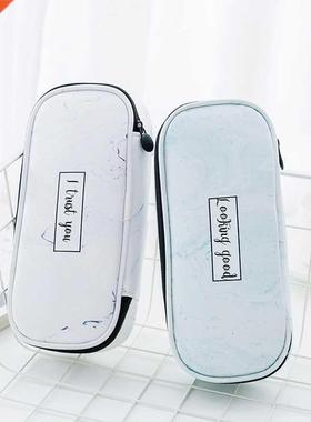 Creative Big Marble Pencil Cases Kawai Leather Pencilcase C
