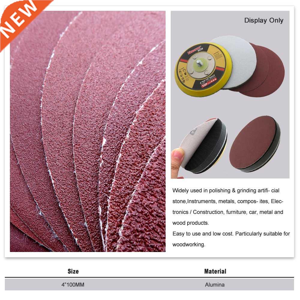 20Pcs 1/2//4/5 Inch Hook & Loop Sanding Discs Aluminium