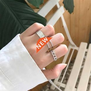 Girls Geome Gold Set For Rings Rock Chain Punk Hip Women Hop