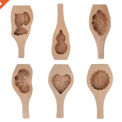 Wooden Bakng Moon Cake Mould 3D Exquste Pattern Decorato