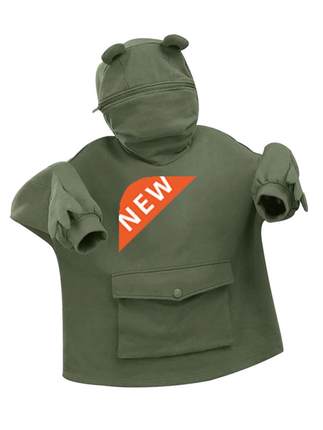 Harajuku Women Hoodie Frog Pullover Winter Hooded Casual Swe