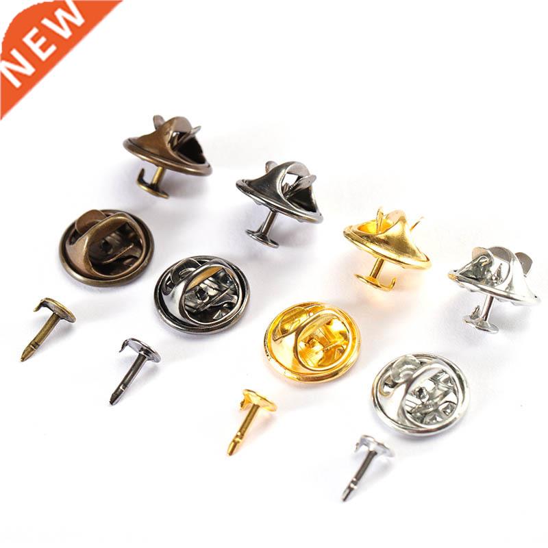 50Sets/lot Squeeze Badge Holder Butterfly Clasp Pin Back Bro