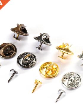 50Sets/lot Squeeze Badge Holder Butterfly Clasp Pin Back Bro