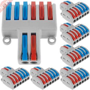 Nut Connectors Cable Lever Connect Wiring Wire 6Out 7Pcs 2In