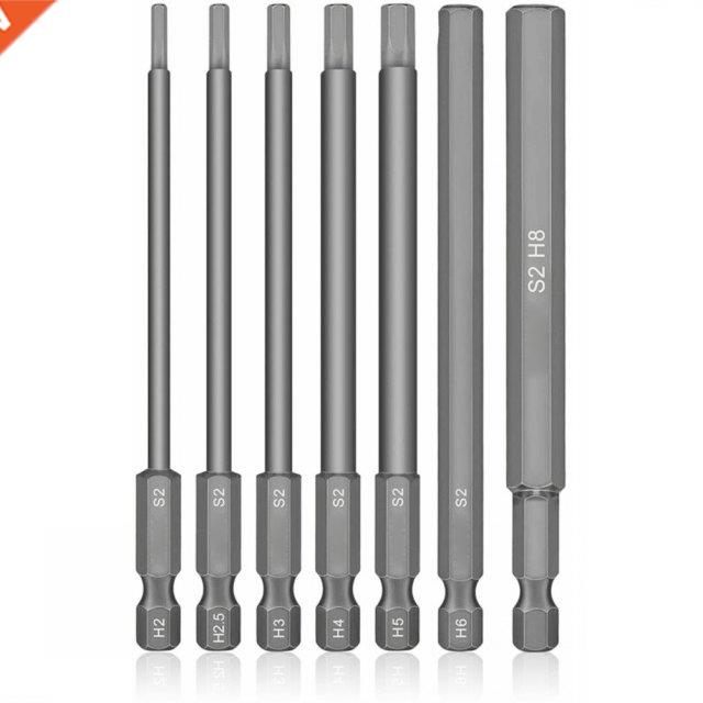 7pcs Metric Magnetic Hex Bits 100mm Screwdriwer Set Bits For