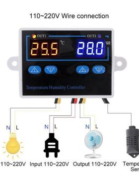 12VDC 110~220VAC Digital Thermostat Humidity Controller Egg