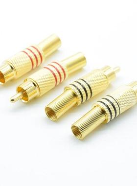 4Pcs/2pars Gold Plated RCA Connector Plug Audo Male Connec