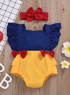 0-24M Baby Summer Girls Rompers Girl Ruffles Sleeveless Squa