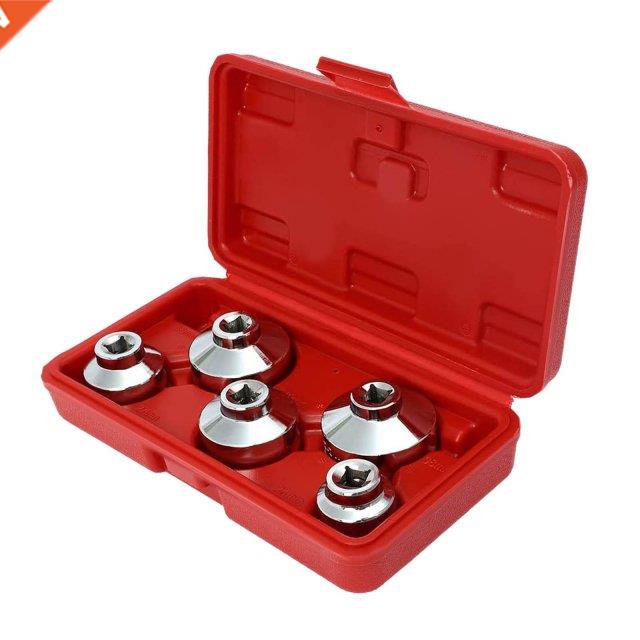 5x Universal Oil Filter Caps Wrench Socket Set 24mm 27mm 32m