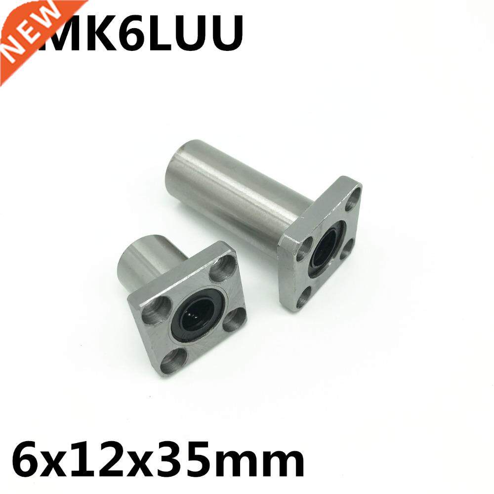 2pcs LMK6LUU for 6mm shaft linear bearing square flange ball