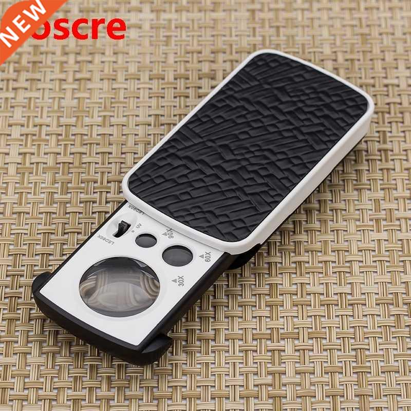 Pocket LED Magnifier 30X 60X 90X UV Jewelry Reading Magnifyi