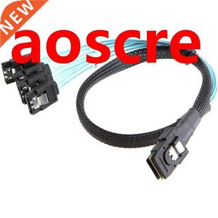 Mini SAS 6Pin (SFF-8087) Male to 4 SATA 7Pin Female Cable,