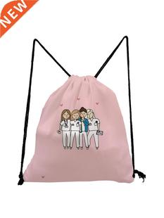 Drawstring Backpack Bag Child Teenager Fashion Nurse