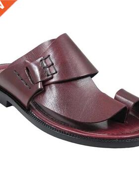 Fashion Summer Men's Sandals Beach Retro Hand-sewn Expose To