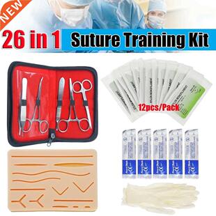 KICUTE 26 In 1 Medical Skin Suture Surgical Training Kit Sil