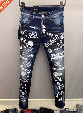 2022 New Dsquared2 Men's Fashion Washed, Worn, Rippe