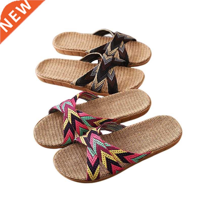 Suihyung Multicolor Flax Slippers For Women 2022 New Summer