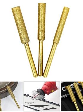 3Pc Gold Silver Diamond Coated Cylindrical Burr 4-5.5mm Chai