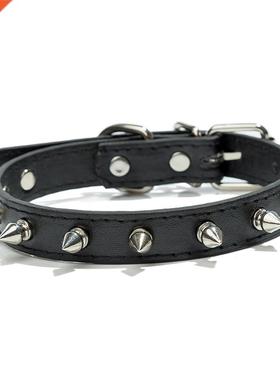 Harp Spiked udded Leather Dog Collars Pu For Small Medium