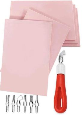 Rubber Block Stamp Carving Blocks Stamp Making Kit with Cutt