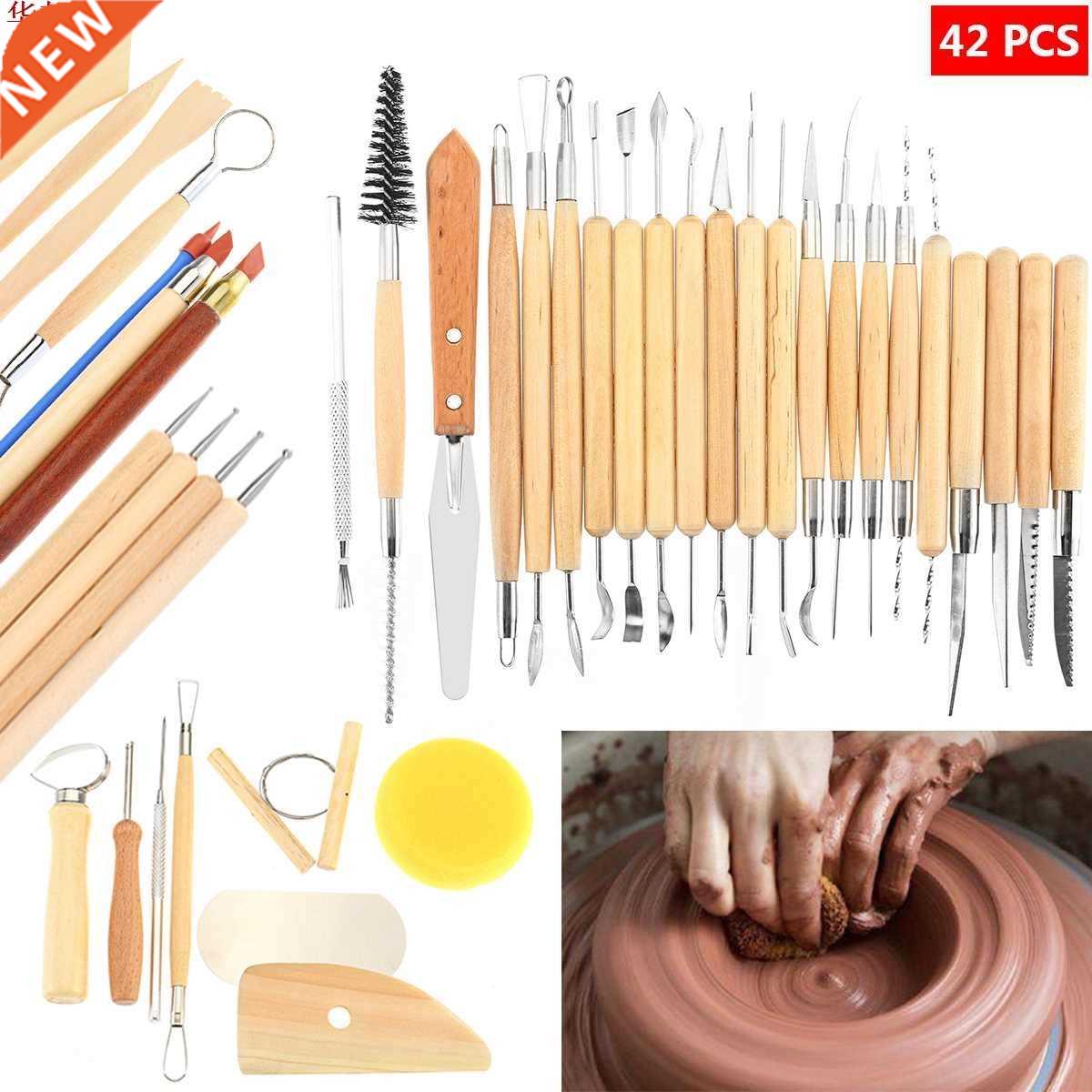 42 Pcs Wooden Clay Sculpting Tools Pottery Carving Clay Scul