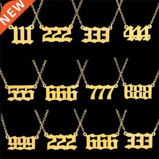 Number Necklace 555 Steel 444 Angel 222 Stainless 111