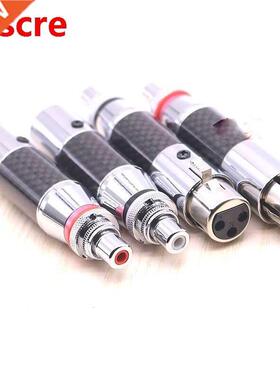 2x XLR Male Female to RCA FEMale Socket Adapter Rhodium Bala