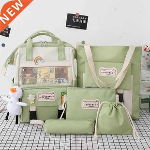 Backpacks Women Lovely 5Pcs for School Bags Teen set