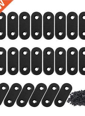 22 Pcs Straig Brace Brackets Stainless Steel Black Mending