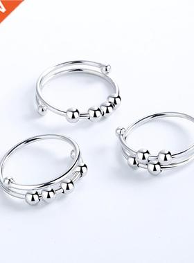 New Fidget Beads Rings for Women Men Rotate Freely Anti Sres