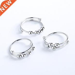 Men Sres Beads Anti Freely Rotate Women for Rings Fidget New