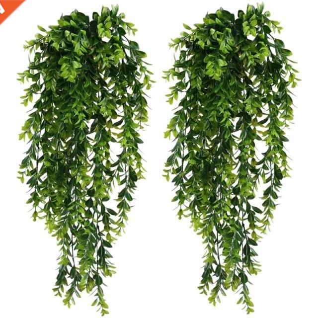 2Pcs Artificial Trailing Plants Fake Hanging Plants Faux Fol