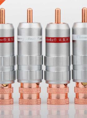 Preffair R1707 red copper plated RCA Plug Audio Video Cable