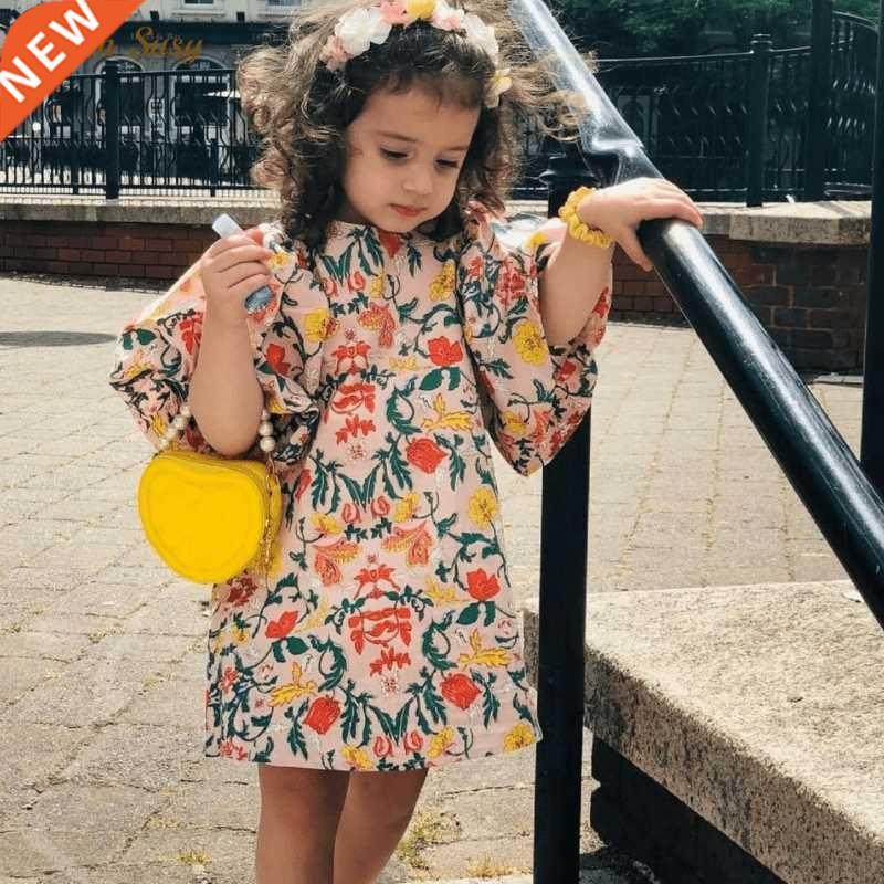 Baby Girl Princess Cotton Floral Dress Puff Sleeve Infant To