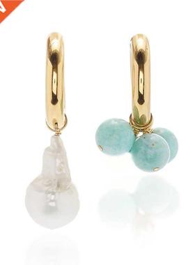 Fashion High Quality Baroque Pearl Earrings Asymmetric Desi