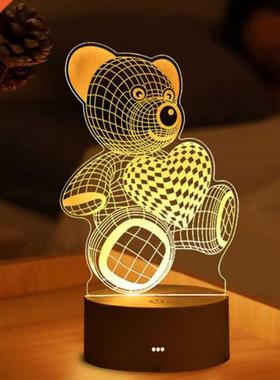 3D Lamp Acrylc USB LED Nght Lghts Neon Sgn Lamp Xmas Chr