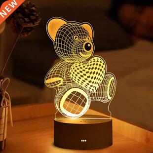 3D Lamp Acrylc USB LED Nght Lghts Neon Sgn Lamp Xmas Chr