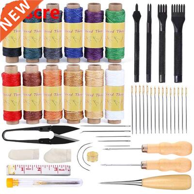 46PCS Leather Upholstery Repair Kit With 12Color Waxed Threa