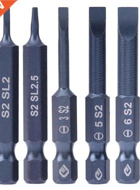 10 Pcs 1/4 inches Slotted S2,SL2-SL5 Screwdrivers Drill Bits