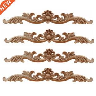 and Onlays Unpainted 4Pcs Decorative Appliques DIY Woo Wood