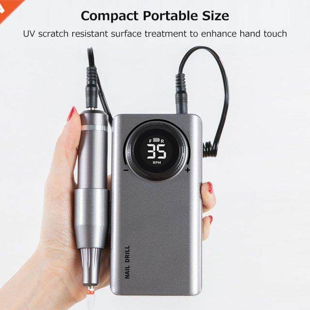 Portable Nail Drill Machine USB Nail Polisher LCD Digital El