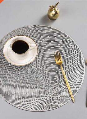 2019 New Gold Silvery Round Placemats Kitchen PVC Mats for D
