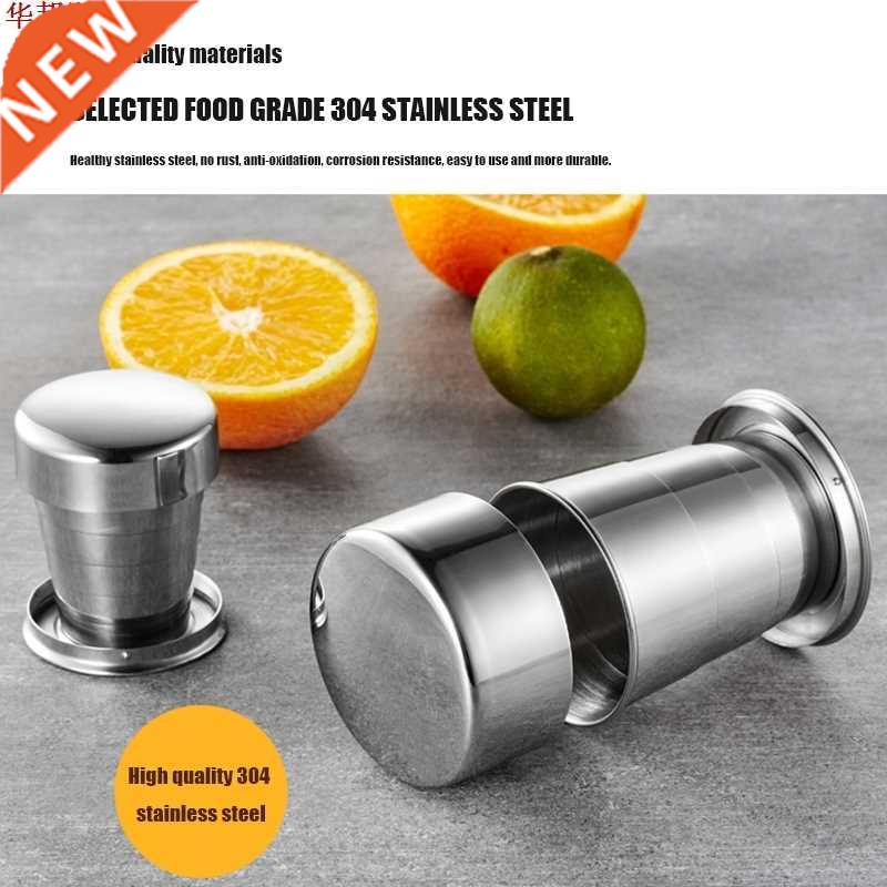 Tasse pliante de Camping en acier inoxydable | 75ml 140ml 24